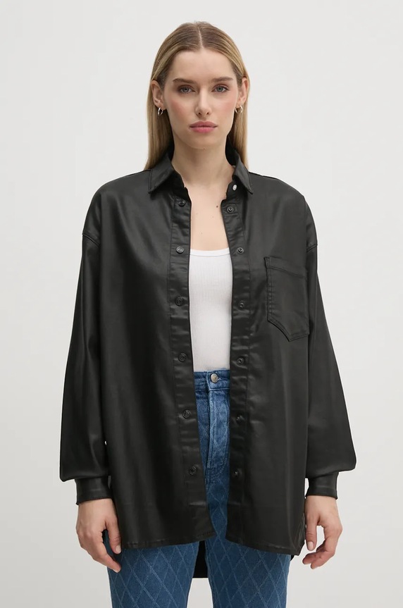 Košeľa Pepe Jeans OVERSHIRT relaxed čierna PL304963XM5