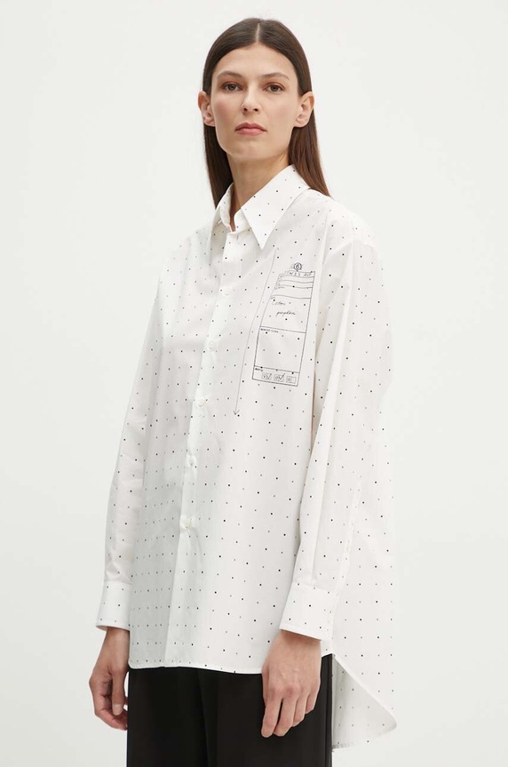 Βαμβακερό πουκάμισο MM6 Maison Margiela casual λευκό S52DT0014.S78157