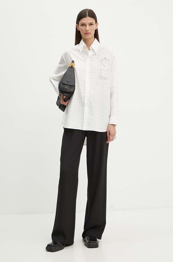 Βαμβακερό πουκάμισο MM6 Maison Margiela S52DT0014.S78157 λευκό AW24