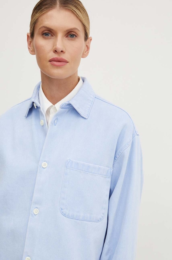 Rifľová košeľa A.P.C. surchemise samantha brodee modrá COGZS.F02895