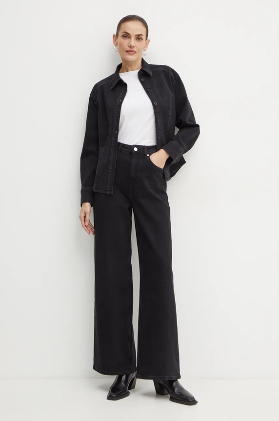 Rifľová košeľa Ivy Oak IO112343 čierna AW24