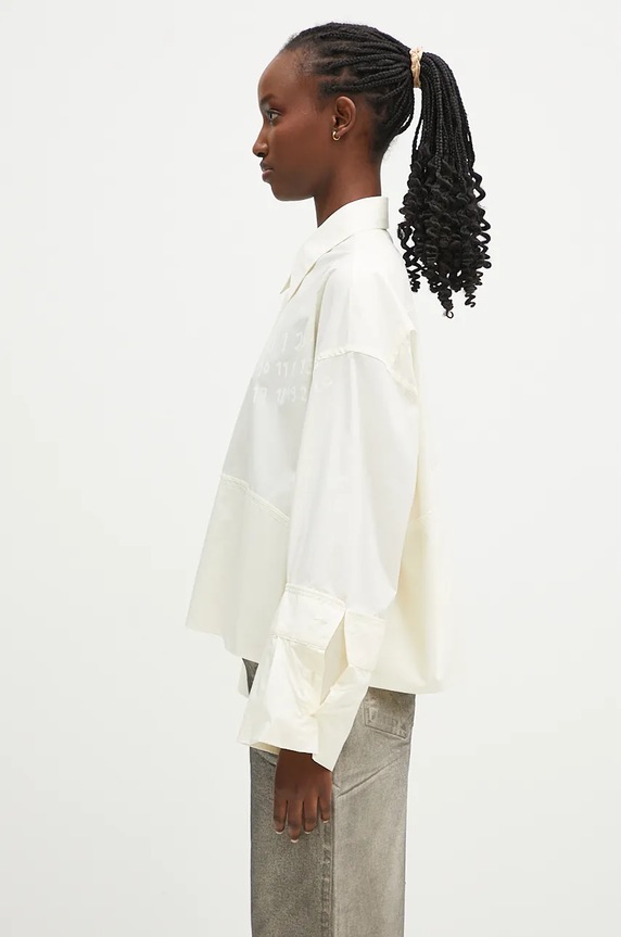 MM6 Maison Margiela koszula bawełniana S62DT0034.S47294 beżowy AW24