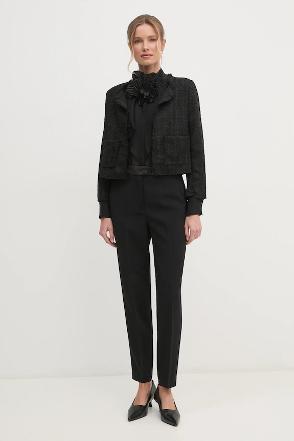 Πουκάμισο Sisley 5W9ELQ081 μαύρο AW24