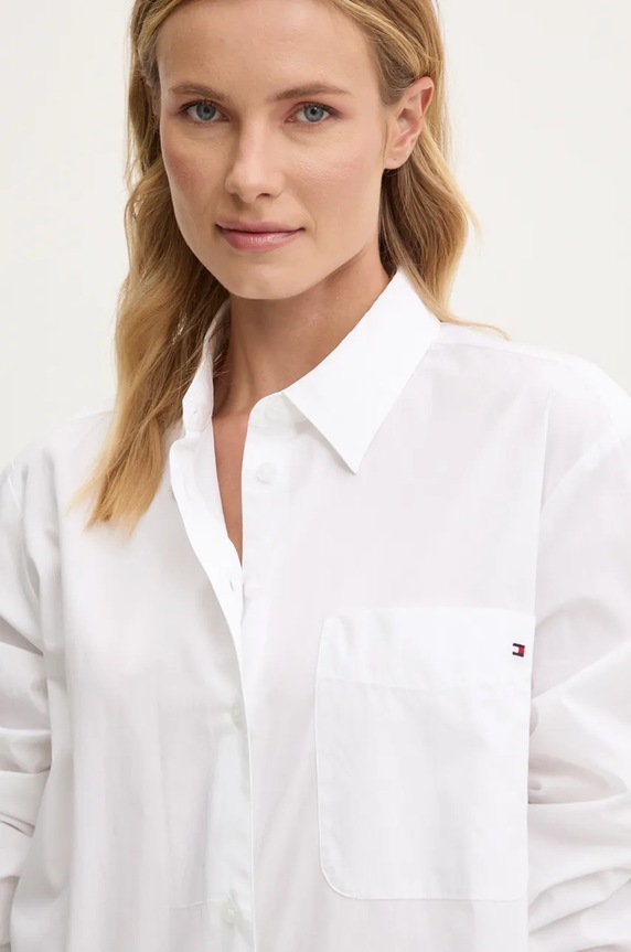 Bavlnená košeľa Tommy Hilfiger biela WW0WW45612