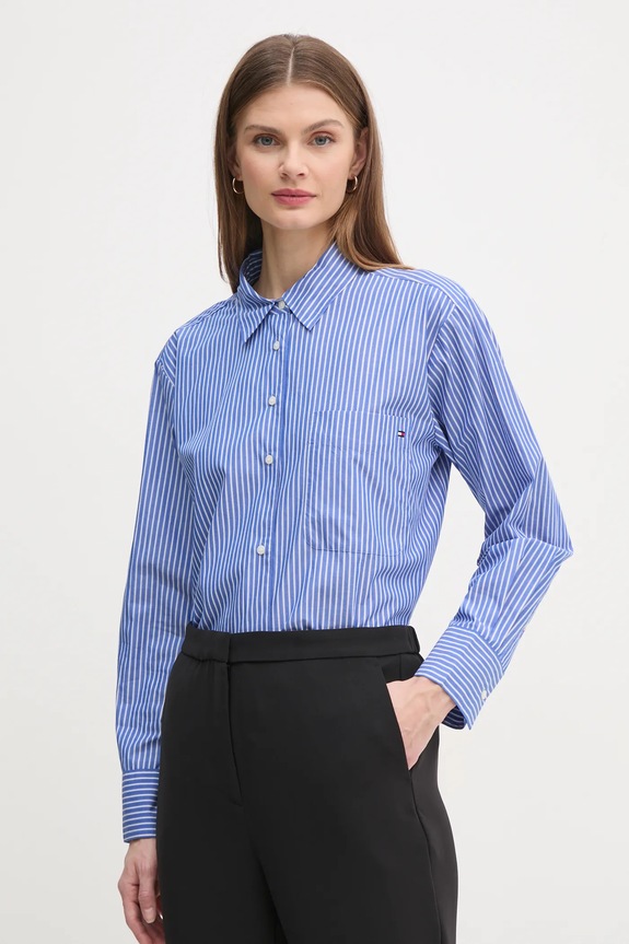 Tommy Hilfiger koszula bawełniana bawełna fioletowy WW0WW45612