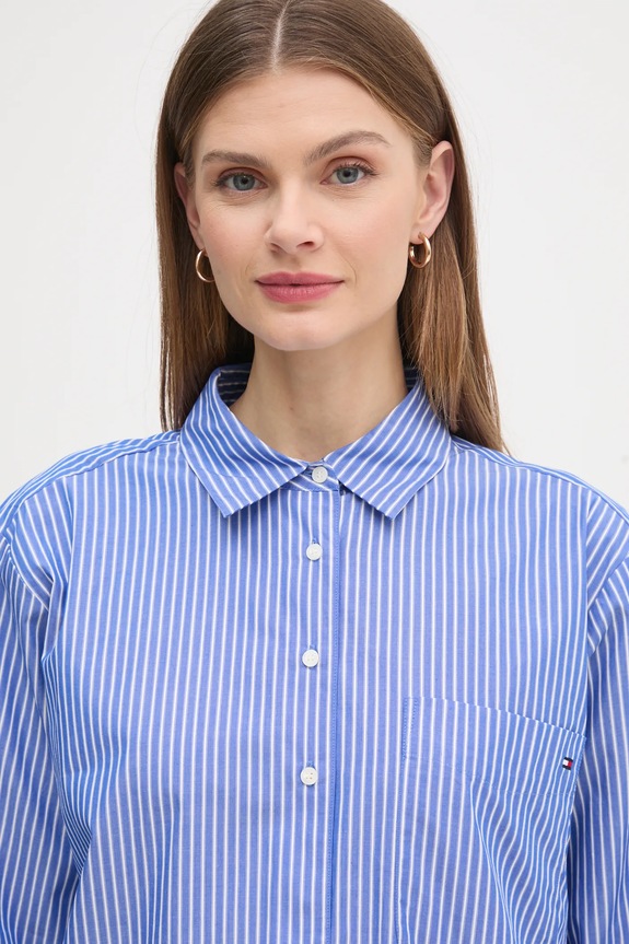 Tommy Hilfiger koszula bawełniana WW0WW45612 fioletowy