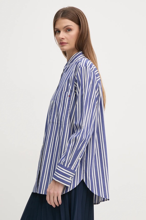 Tommy Hilfiger camicia in cotone semplice blu navy WW0WW45612