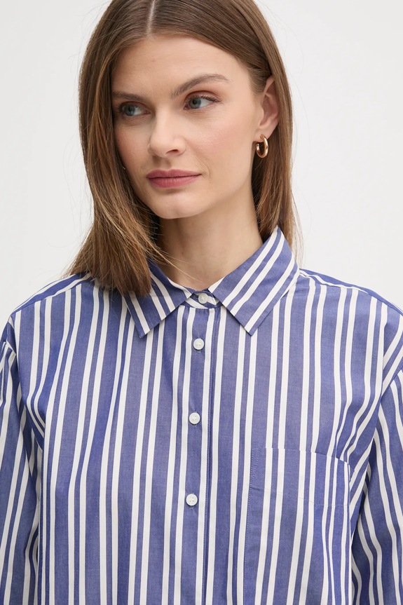 Tommy Hilfiger camicia in cotone WW0WW45612 blu navy
