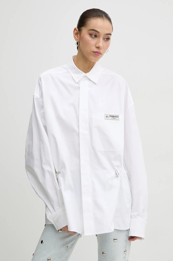 Fiorucci koszula bawełniana bawełna biały U01FMTLO230CO02WH01