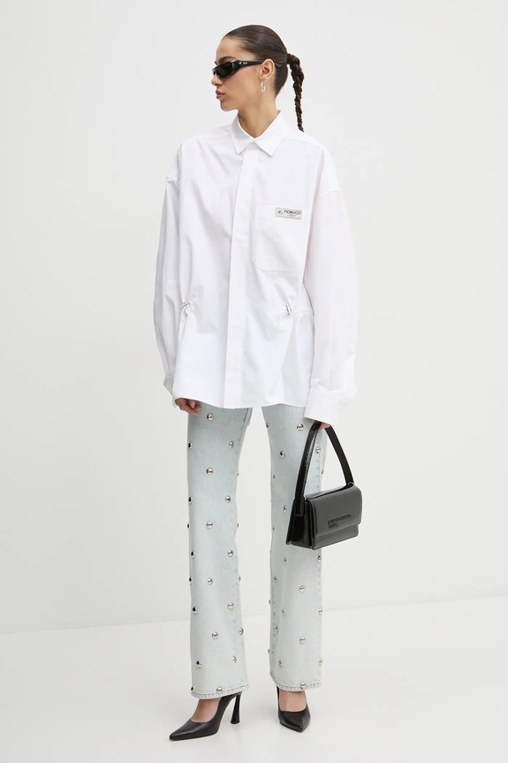 Fiorucci koszula bawełniana U01FMTLO230CO02WH01 biały AW24