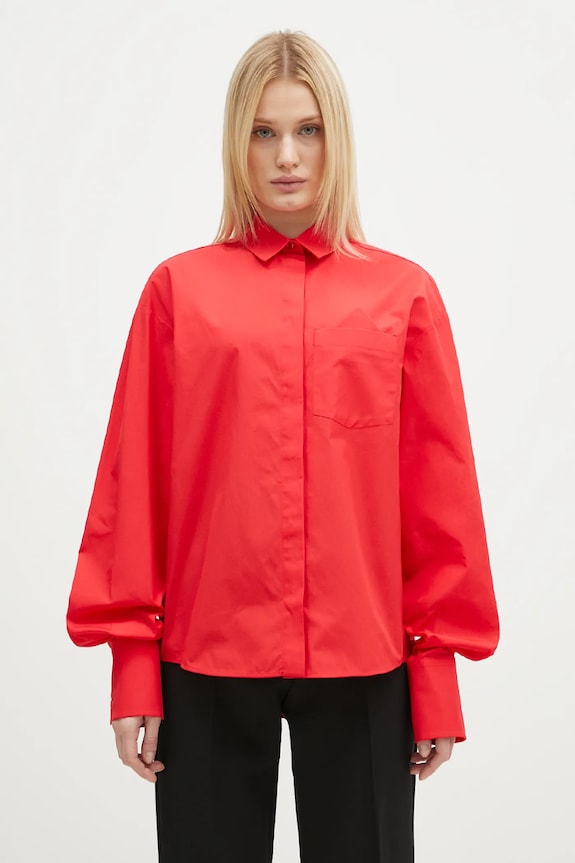 Sportmax koszula bawełniana Gesso gładkie czerwony 2422116023600
