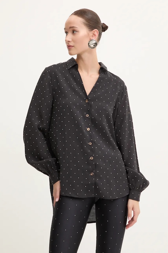 Never Fully Dressed koszula Miley Shirt klasyczny czarny NFDTO1572