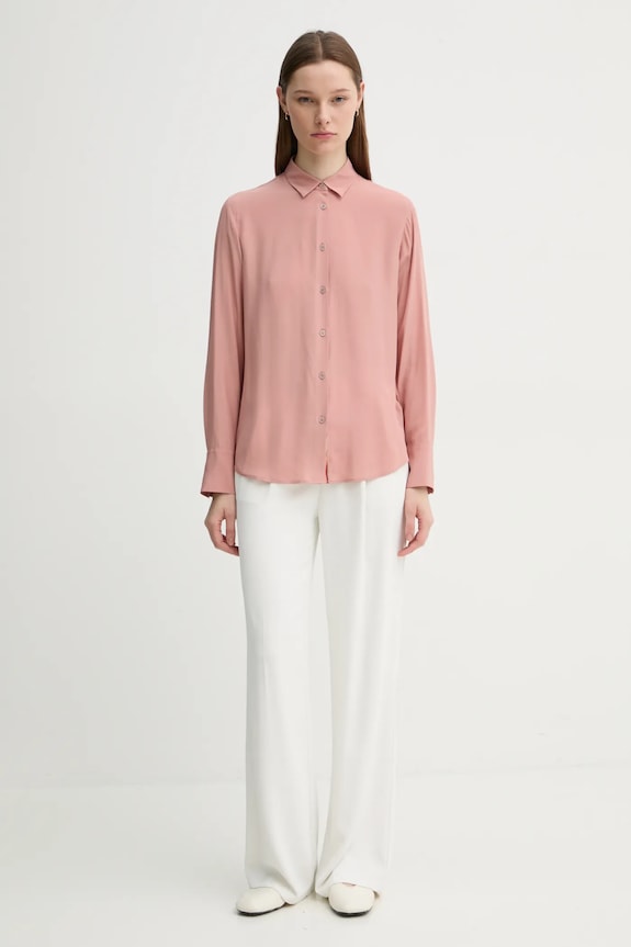 PS Paul Smith camasa din amestec de matase W2R.019B.P31186 roz SS25