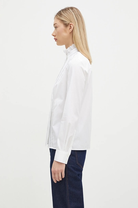 Maison Kitsuné cotton shirt Craft Embroidery NW00414WC5010 white AW24