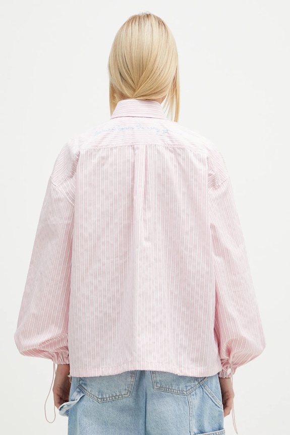 Одежда Хлопковая рубашка Fiorucci Elasticated Balloon Sleeve W01FPTLO170CO01PN03 розовый