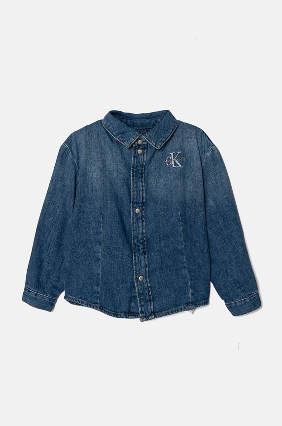 Dětská bavlněná košile Calvin Klein Jeans riflovina modrá IG0IG02523.9BYH.104.116