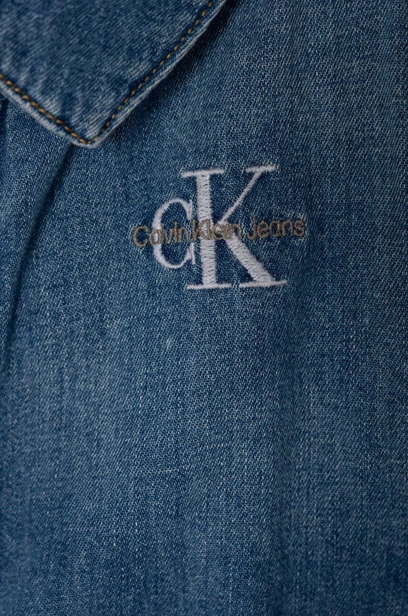 DÍVKA Dětská bavlněná košile Calvin Klein Jeans IG0IG02523.9BYH.104.116 modrá