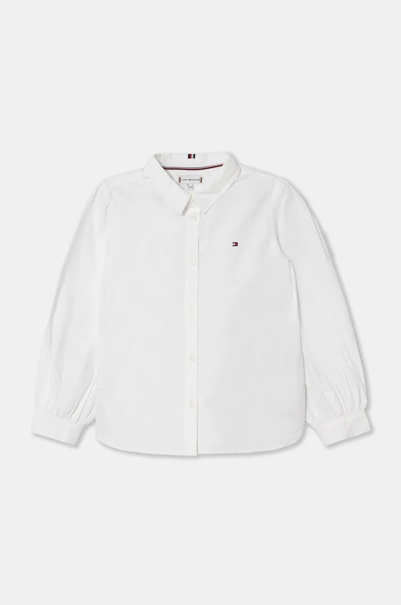 Tommy Hilfiger camasa de bumbac pentru copii lung alb KG0KG08106.9BYH.116.122