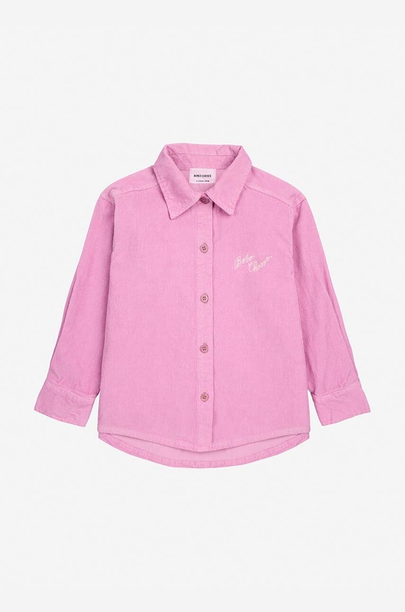Детская хлопковая рубашка Bobo Choses 224AC032 розовый AW24