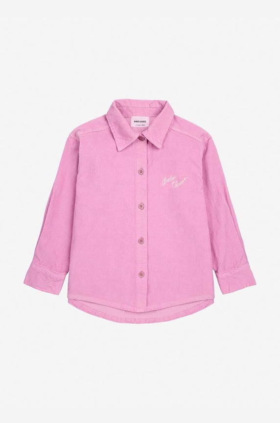 Детская хлопковая рубашка Bobo Choses 224AC032 розовый AW24