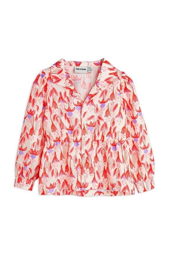 Детская рубашка Mini Rodini Fuchsia 2472010242 красный AW24
