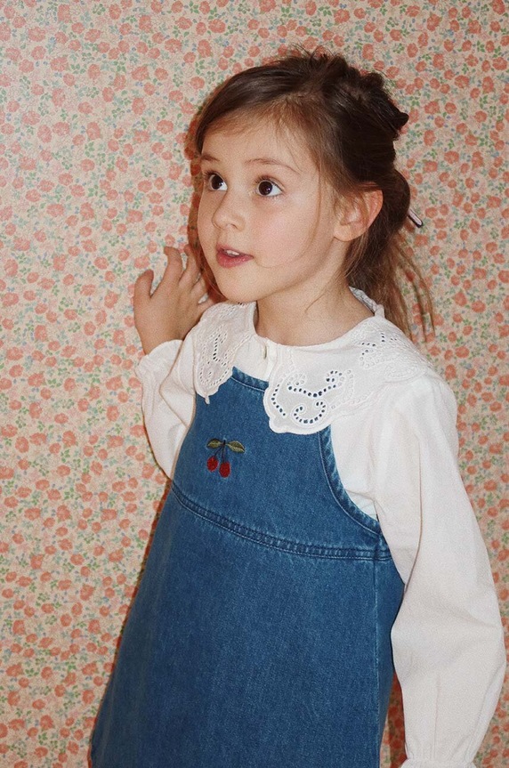 Детская хлопковая рубашка Konges Sløjd RILO COLLAR SHIRT GOTS длинный белый KS101649