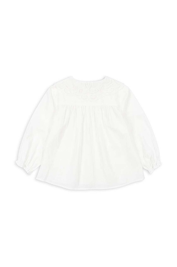 Девочка Детская хлопковая рубашка Konges Sløjd RILO COLLAR SHIRT GOTS KS101649 белый