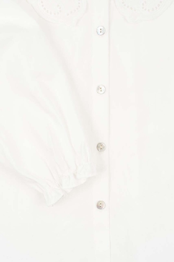Детская хлопковая рубашка Konges Sløjd RILO COLLAR SHIRT GOTS KS101649 белый