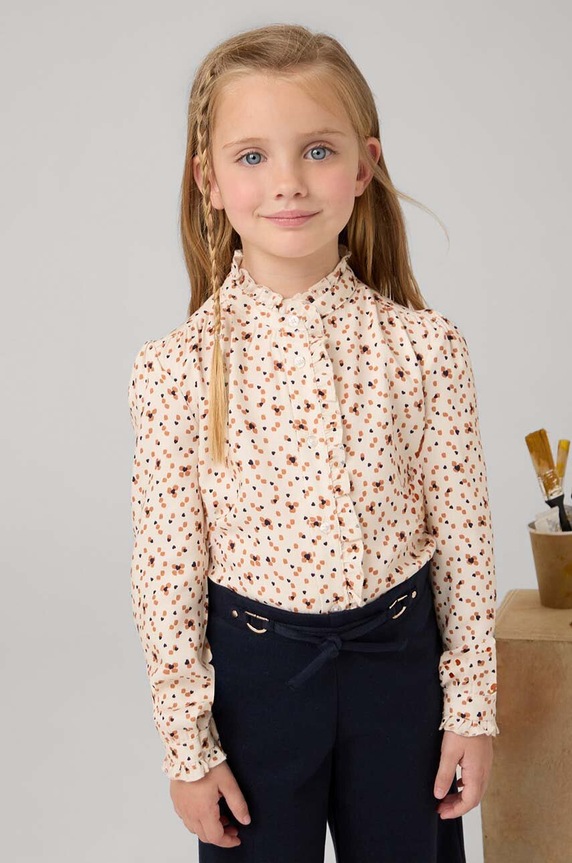 Детская рубашка Mayoral узор оранжевый 4117.6D.Mini.9BYH