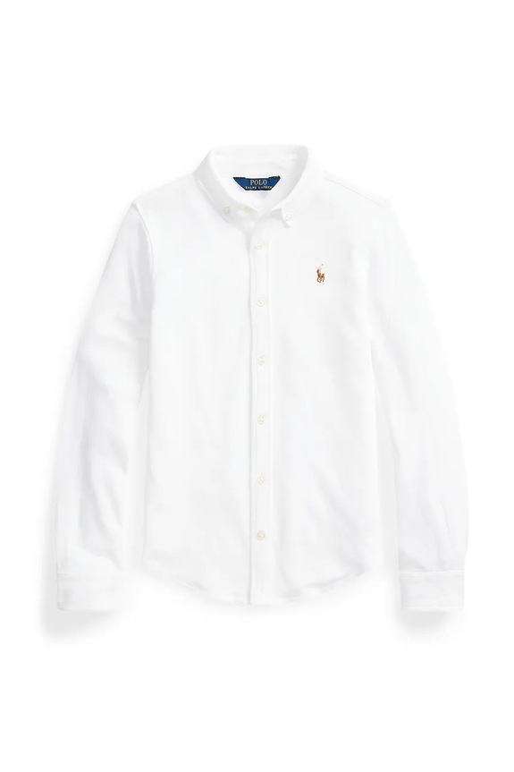 Детская хлопковая рубашка Polo Ralph Lauren 313901132002 белый AW25
