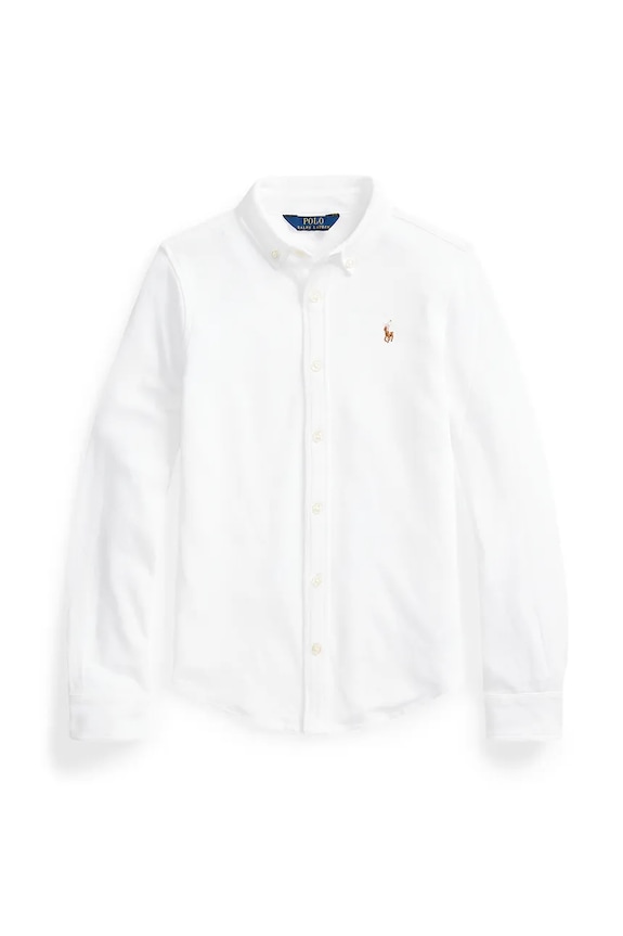 Детская хлопковая рубашка Polo Ralph Lauren 313901132002 белый AW25