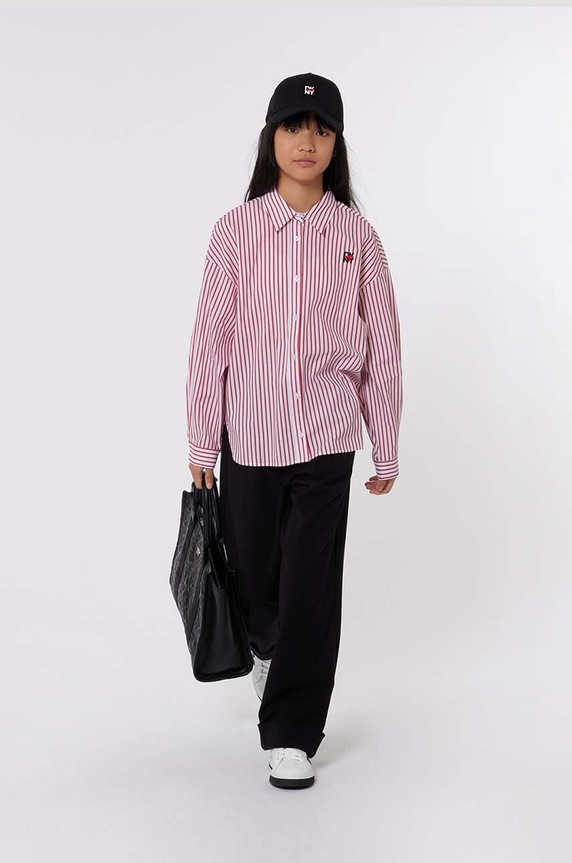 Dkny koszula bawełniana dziecięca wzorzyste czerwony D62071.156.162