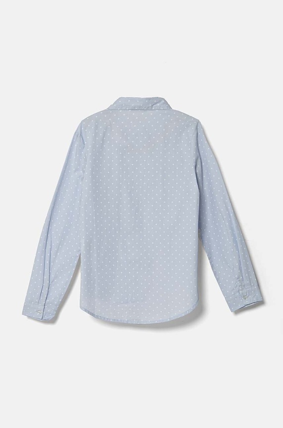Dětská bavlněná košile United Colors of Benetton 5X9ZCQ03A.G.Seasonal modrá AW24