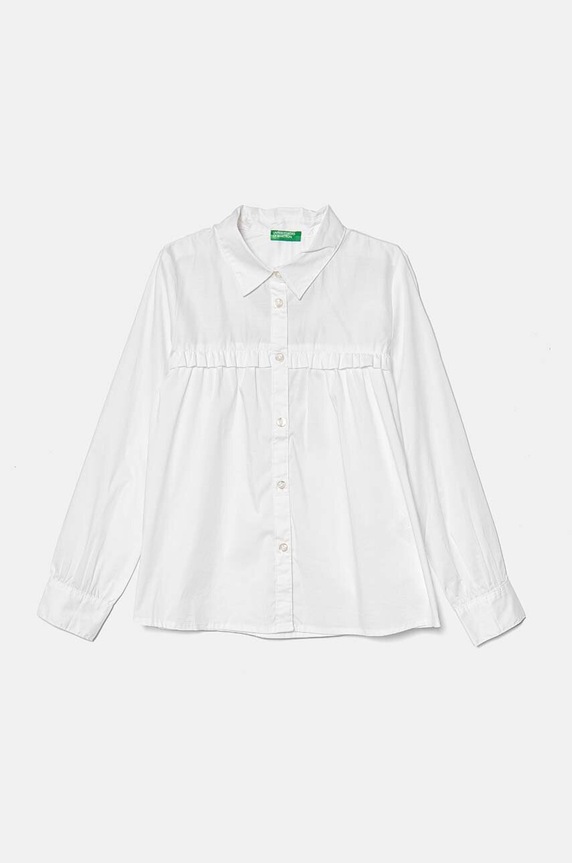 Detská košeľa United Colors of Benetton jemný vzor biela 5PKACQ00M.G.Repro.9BYH