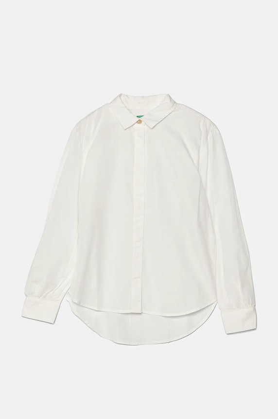 Детская хлопковая рубашка United Colors of Benetton длинный белый 5RHDCQ03O.G.Seasonal