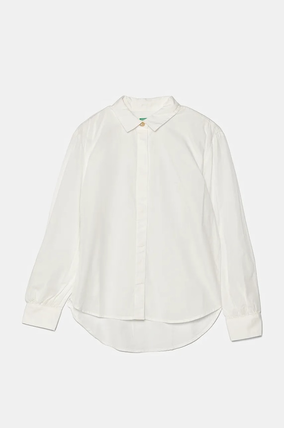 Детская хлопковая рубашка United Colors of Benetton длинный белый 5RHDCQ03O.G.Seasonal