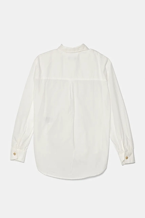 Детская хлопковая рубашка United Colors of Benetton 5RHDCQ03O.G.Seasonal белый AW24
