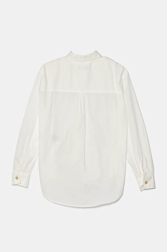 Детская хлопковая рубашка United Colors of Benetton 5RHDCQ03O.G.Seasonal белый AW24