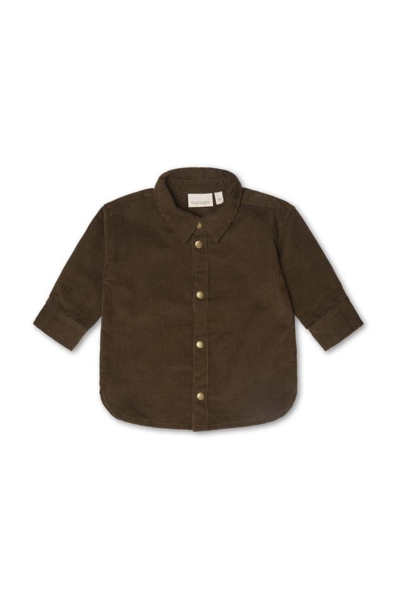 That's mine cămașă de bumbac pentru copii Frode shirt 117161 maro AW24