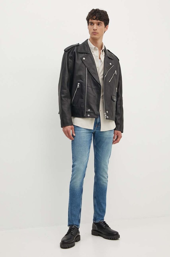 Ρούχα Βαμβακερό πουκάμισο Calvin Klein K10K113311 μπεζ