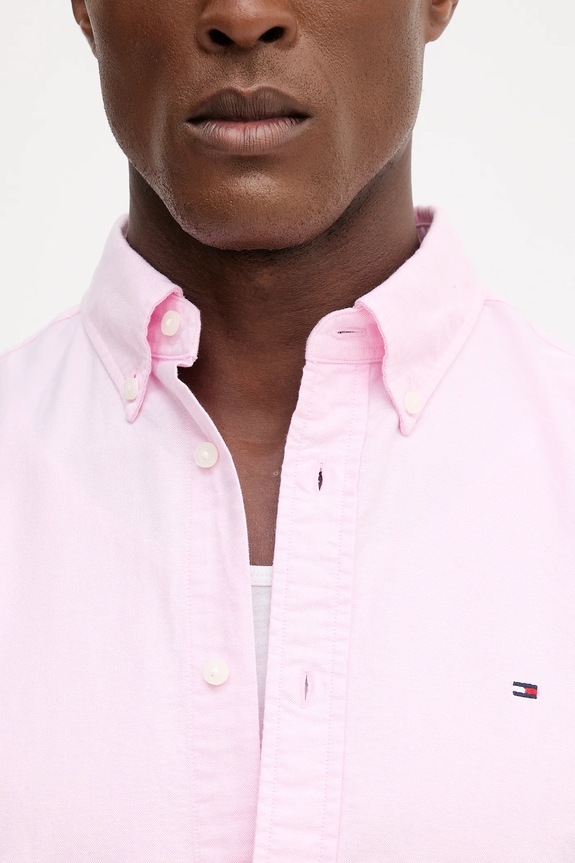 Tommy Hilfiger cămașă din bumbac MW0MW35774 roz