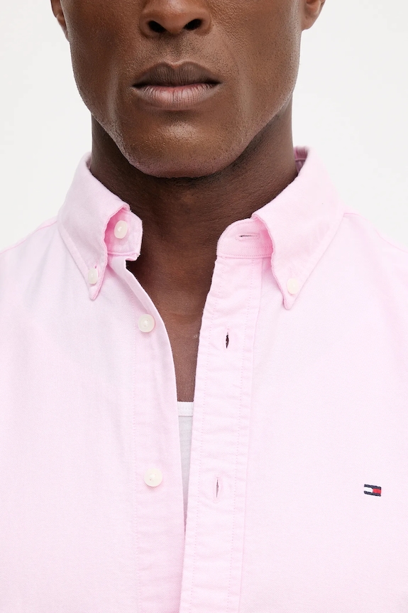 Tommy Hilfiger cămașă din bumbac MW0MW35774 roz