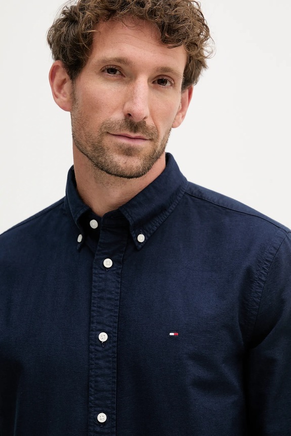 Tommy Hilfiger camicia in cotone MW0MW35774 blu navy