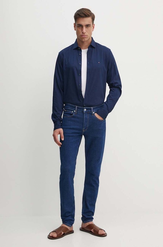 Odjeća Pamučna košulja Tommy Hilfiger MW0MW35805 mornarsko plava