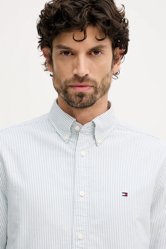Tommy Hilfiger koszula bawełniana zielony MW0MW36238