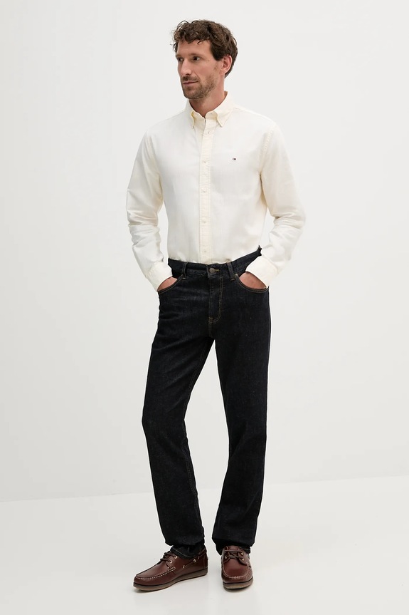 Tommy Hilfiger camicia in cotone MW0MW36238 giallo SS26