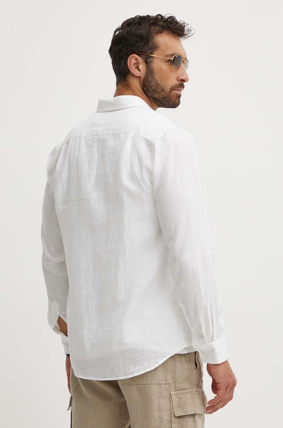 Abbigliamento Vilebrequin camicia di lino CAROUBIS CRSU3U00 bianco