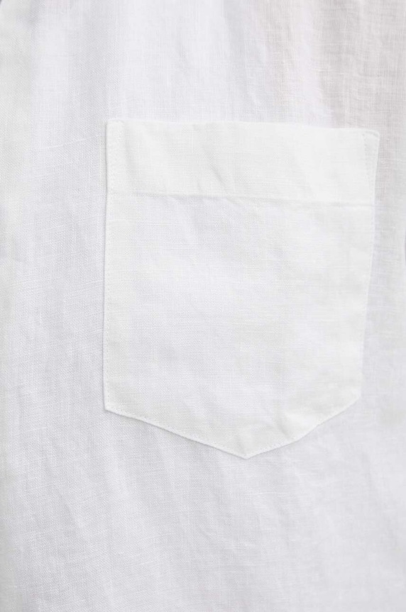 Vilebrequin camicia di lino CAROUBIS CRSU3U00 bianco