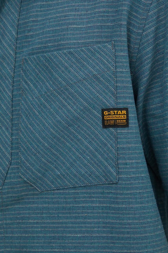 Ľanová košeľa G-Star D24299.D533 tyrkysová AW24