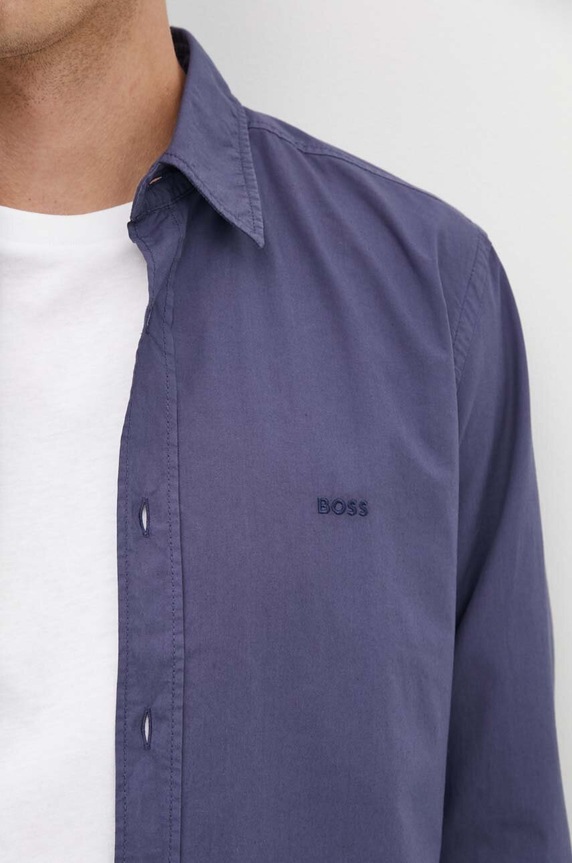 Îmbrăcăminte BOSS Orange cămașă bărbați din bumbac Relegant_6_M 50518304 bleumarin